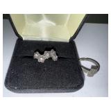 Sterling Silver Ring with Purple Stones and Adjustable Design Ring