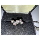 Sterling Silver Ring with Purple Stones and Adjustable Design Ring