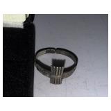 Sterling Silver Ring with Purple Stones and Adjustable Design Ring