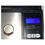 Sterling Silver Ring with Purple Stones and Adjustable Design Ring