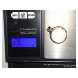 10K Gold Ring with Blue Solitaire Stone in Gordon