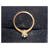 10K Gold Ring with Blue Solitaire Stone in Gordon