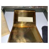 Engraved WWII Era Metal Cigarette Case and Quartz Alarm Clock with History Card