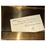 Engraved WWII Era Metal Cigarette Case and Quartz Alarm Clock with History Card