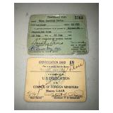 1953 Military Pass and US Delegation Identification Cards - Dorothy Davis