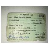 1953 Military Pass and US Delegation Identification Cards - Dorothy Davis