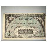 2 Vintage Military Payment Certificates $1 and $5 Series 481 and 692