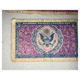 2 Vintage Military Payment Certificates $1 and $5 Series 481 and 692