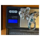 Ciro Bond Street Sterling Bracelet and Earrings Set with Green Stones in Box