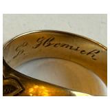 Vintage College of St. Thomas 10K Gold Class Ring with Blue Stone, 13.8g