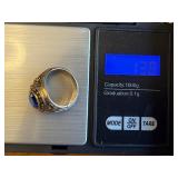 Vintage College of St. Thomas 10K Gold Class Ring with Blue Stone, 13.8g