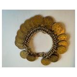 Vintage Hong Kong Ten Cents Coin Bracelet 1949-1950s