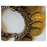 Vintage Hong Kong Ten Cents Coin Bracelet 1949-1950s