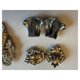 Set of 6 Vintage Rhinestone Dress Clips and Brooches
