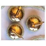 Vintage Green Beaded Multi-Strand Necklace and Clip-On Earrings Set