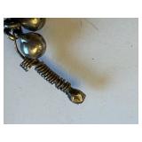 Pair of Vintage Silver Anklets with Bell Charms, 38.1g