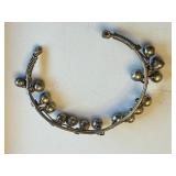 Pair of Vintage Silver Anklets with Bell Charms, 38.1g