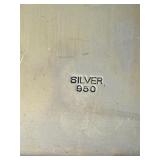 Engraved 950 Sterling Silver Cigarette Case and Lighter Set