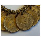Vintage Taiwan Coin Charm Bracelet, 56g