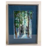 North Shore Anna Hess Framed Wolf Art Painting in Forest Scene