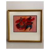 Framed Dancing Couple Artwork in Gold Frame