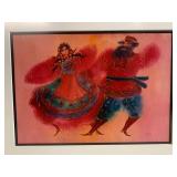 Framed Dancing Couple Artwork in Gold Frame
