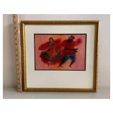 Framed Dancing Couple Artwork in Gold Frame