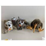 Steiff Snuffy, Kiwi, and Robby Plush Set
