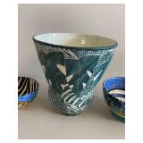 Hand-Painted African Ceramic Bowl Set - Artistic Collection