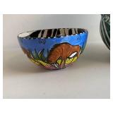 Hand-Painted African Ceramic Bowl Set - Artistic Collection