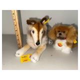 Vintage Steiff Collie and Pekinese Plush Toys Set