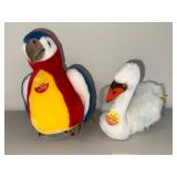 Steiff Plush Parrot & Swan Set - Collectible Original