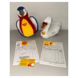 Steiff Plush Parrot & Swan Set - Collectible Original