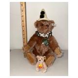 Steiff Harrods Musical Clown Bear & Mini Bear