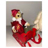 Steiff Christmas Plush Set: Santa, Snowman, Reindeer