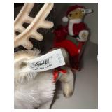 Steiff Christmas Plush Set: Santa, Snowman, Reindeer