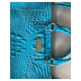 Brahmin Blue Crocodile Embossed Leather Handbag