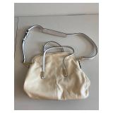 Elizabeth James Cream Leather Handbag