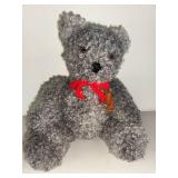 Handcrafted Grey Teddy Bear with Leather Tag
