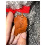 Handcrafted Grey Teddy Bear with Leather Tag
