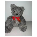 Handcrafted Grey Teddy Bear with Leather Tag