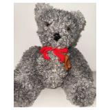 Handcrafted Grey Teddy Bear with Leather Tag