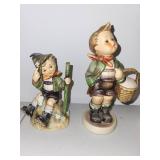 Collection of Hummel Style Porcelain Figurines Children and Animals