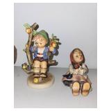 Collection of Hummel Style Porcelain Figurines Children and Animals