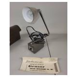 Vintage Tensar Lamp with Leather Case and Kodak Metal Film Reel Canister