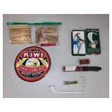 Vintage Shaving and Shoe Care Lot with Straight Razor, Safety Razor, Brushes, and Accessories