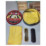 Vintage Shaving and Shoe Care Lot with Straight Razor, Safety Razor, Brushes, and Accessories