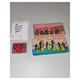 Vintage Rag-Time Band Miniature Set, Bunco Score Cards, and Dice