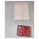 Vintage Rag-Time Band Miniature Set, Bunco Score Cards, and Dice