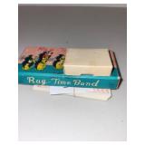 Vintage Rag-Time Band Miniature Set, Bunco Score Cards, and Dice
